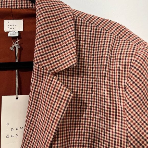 A New Day NWT Boyfriend Micro-Check Single Button Plaid Blazer [size XL] - Picture 2 of 9